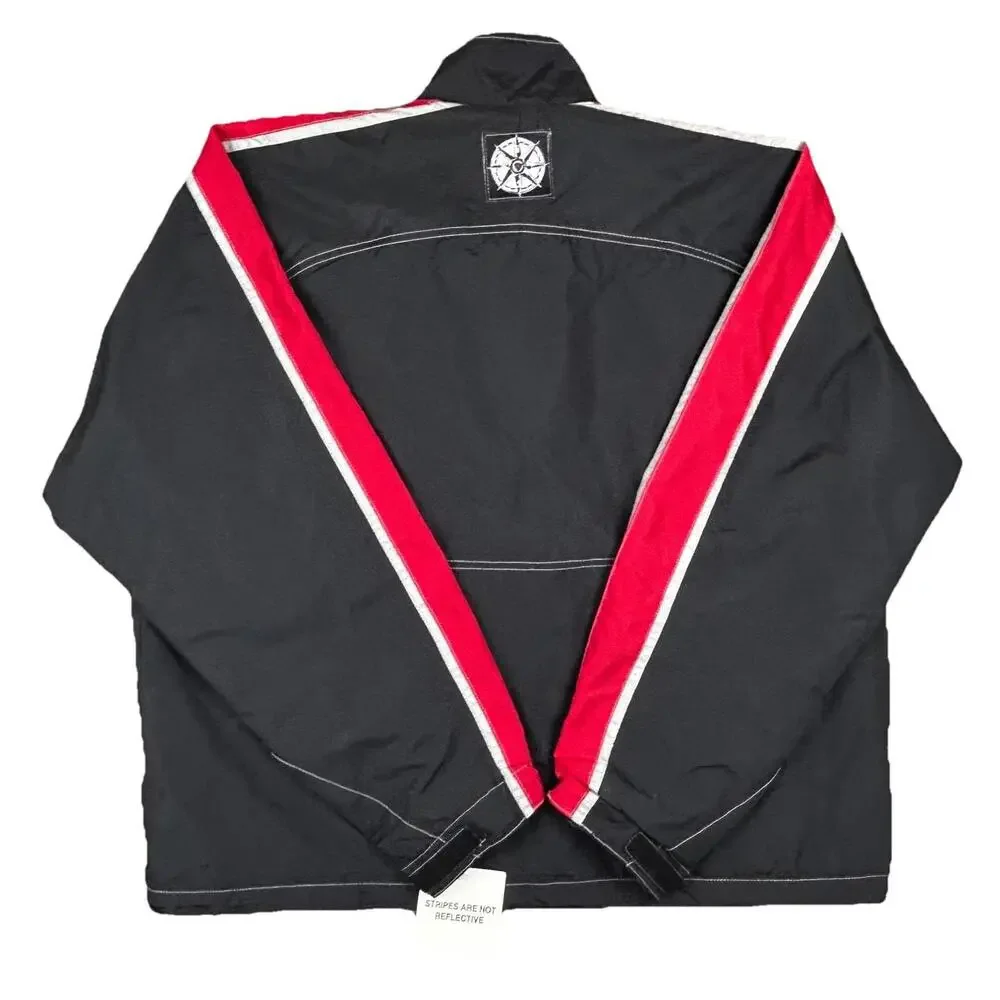 Marlboro Unlimited Full Zip Windbreaker Jacket Mens XXL Black Red Lined NWT - Picture 2 of 15